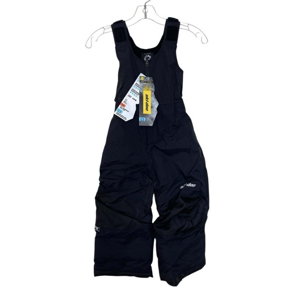Ski-Doo Team Kids‎ Youth Snow Pants Bibs Black Size 3 Snowmobiling Overalls